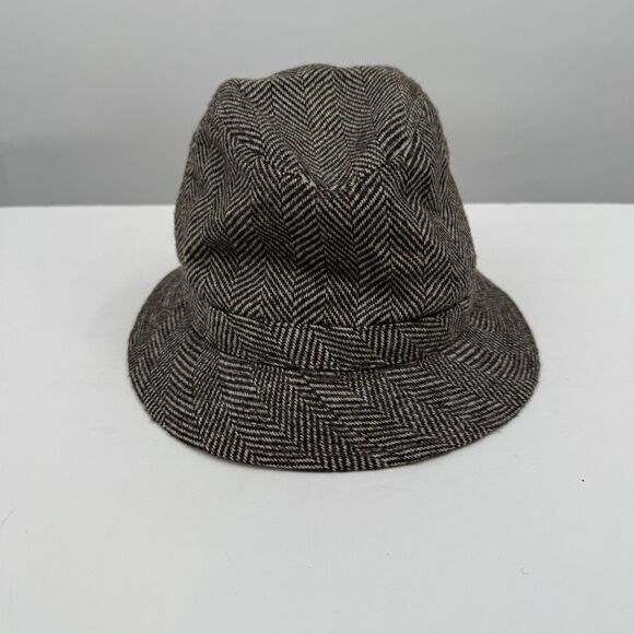 VTG Mens Rain Mate Wool Blend L 7 1/4-7 3/8 Tweed Herringbone - Picture 3 of 7